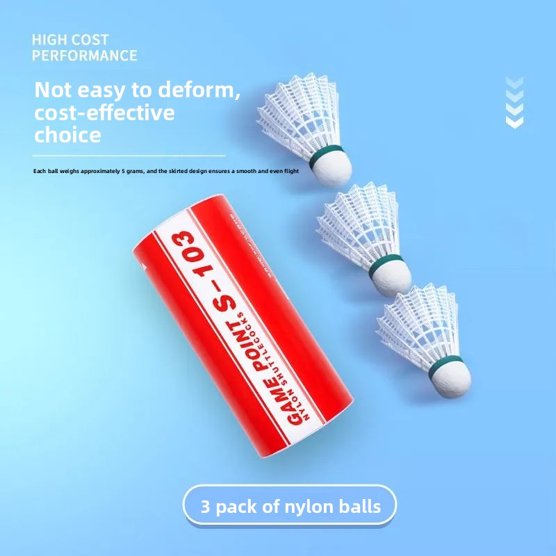 Badminton Nylon Shuttlecock - 1 tubo da 3 pezzi di