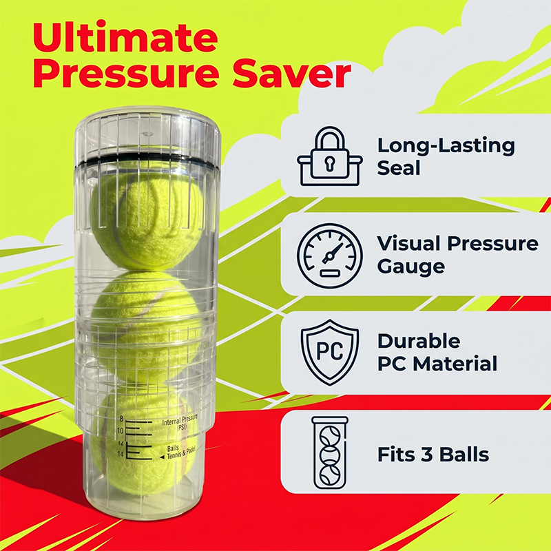 Badminton Score - Pressurizzatore Portatile Antiscivolo Trasparente per Palline